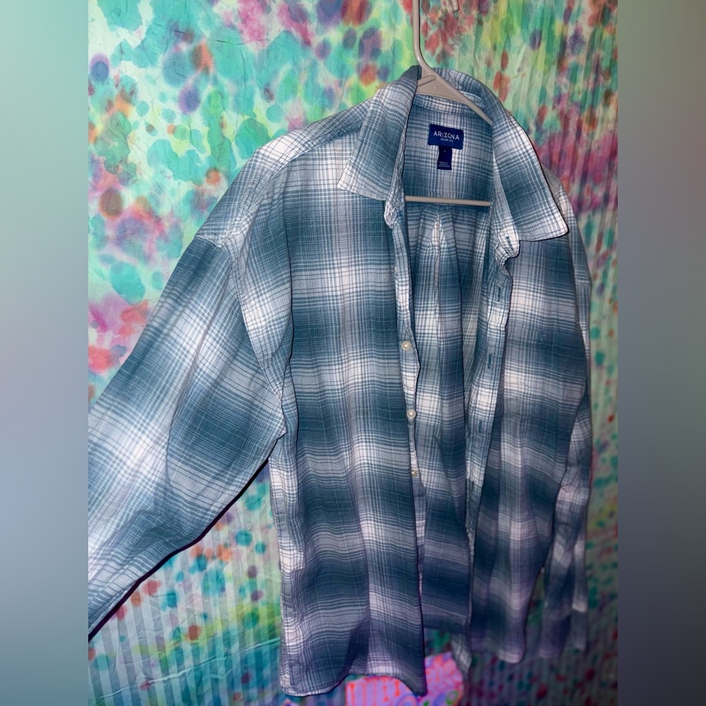 Arizona Jean Co Blue Plaid Shirt